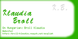 klaudia broll business card